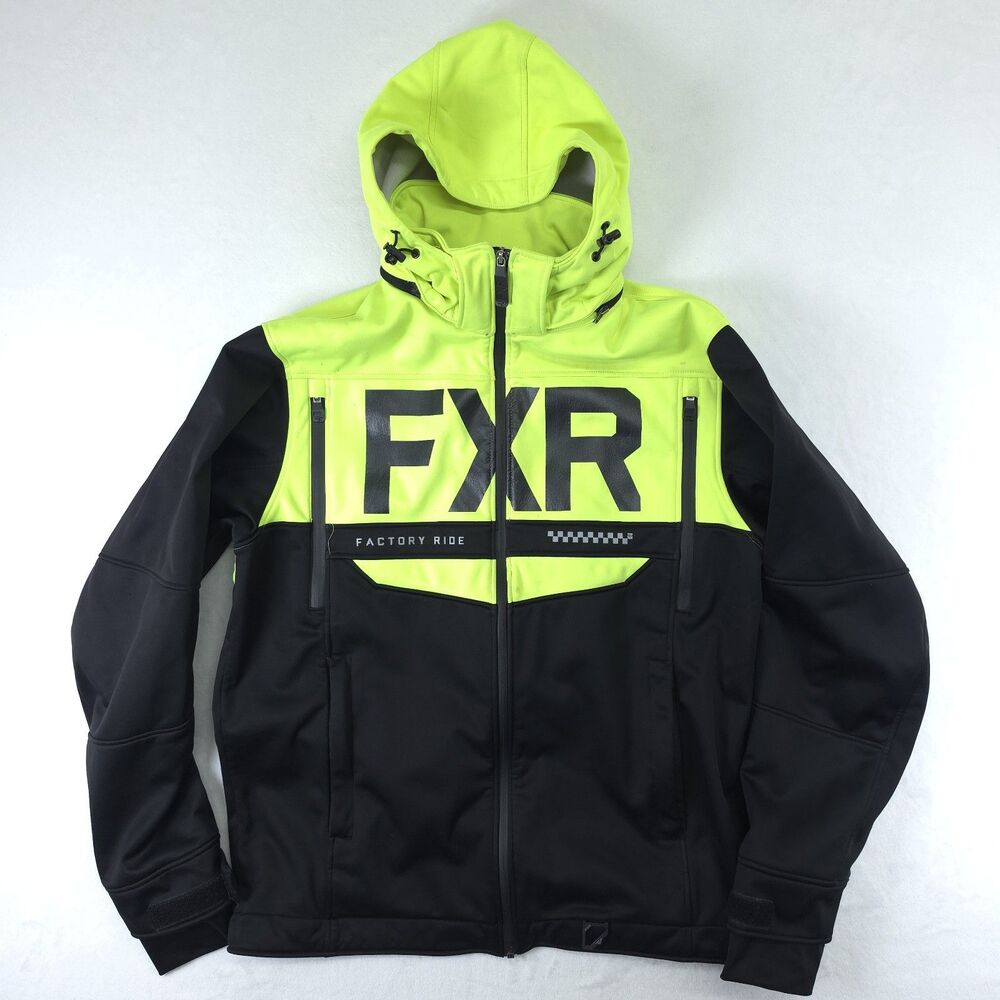 FXR Helium Pro Softshell Mens Jacket Green Size Large Snowmobile Fleece Lined